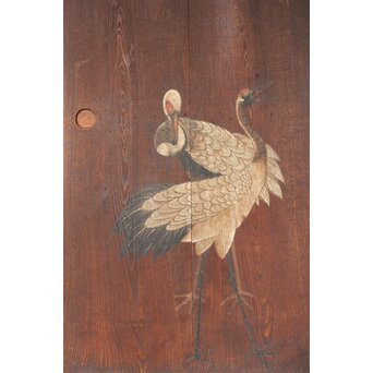 板絵 群鶴図 板戸 2枚1組　B1024Y 