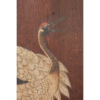 板絵 群鶴図 板戸 2枚1組　B1024Y 