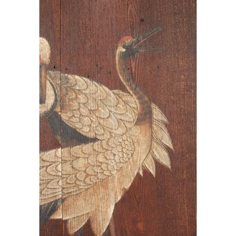 板絵 群鶴図 板戸 2枚1組　B1024Y 