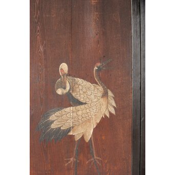 板絵 群鶴図 板戸 2枚1組　B1024Y 