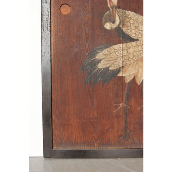 板絵 群鶴図 板戸 2枚1組　B1024Y 