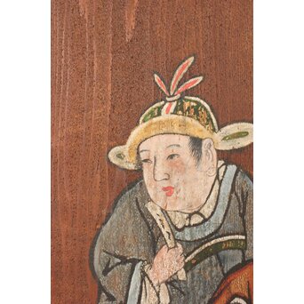 板絵 郭子儀 唐子図 板戸 2枚1組　B1025 