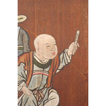 板絵 郭子儀 唐子図 板戸 2枚1組　B1025 