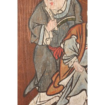 板絵 郭子儀 唐子図 板戸 2枚1組　B1025 