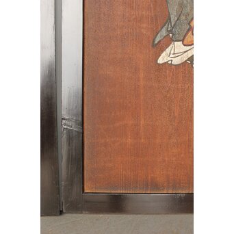 板絵 郭子儀 唐子図 板戸 2枚1組　B1025 