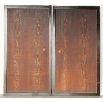 板絵 郭子儀 唐子図 板戸 2枚1組　B1025 