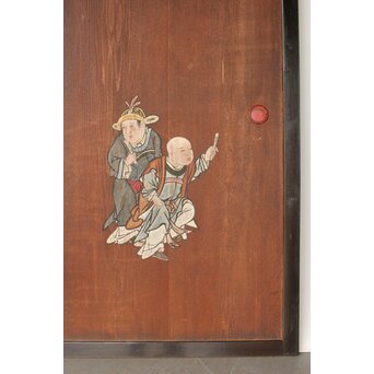 板絵 郭子儀 唐子図 板戸 2枚1組　B1025 