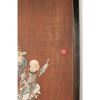 板絵 郭子儀 唐子図 板戸 2枚1組　B1025 