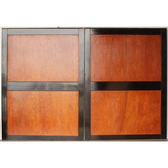 堅木 幅広黒枠帯戸 4枚1組　B1027Y CD　ウラ