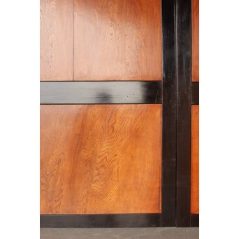 堅木 幅広黒枠帯戸 4枚1組　B1027Y 