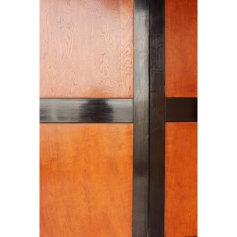 堅木 幅広黒枠帯戸 4枚1組　B1027Y 