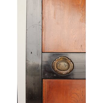 堅木 幅広黒枠帯戸 4枚1組　B1027Y 