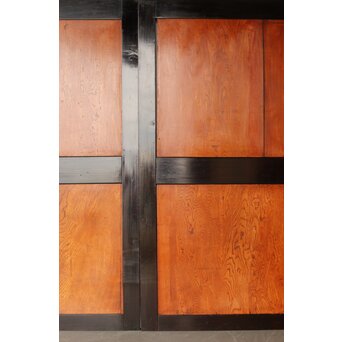 堅木 幅広黒枠帯戸 4枚1組　B1027Y 