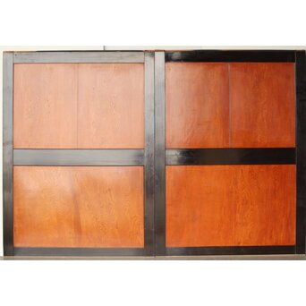 堅木 幅広黒枠帯戸 4枚1組　B1027Y AB　ウラ