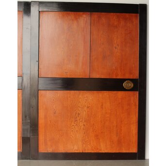 堅木 幅広黒枠帯戸 4枚1組　B1027Y 