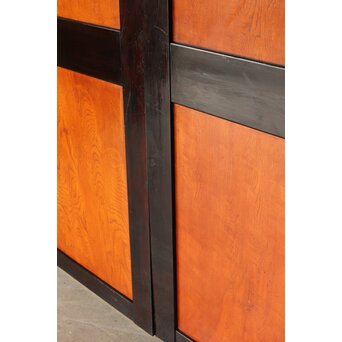 堅木 幅広黒枠帯戸 4枚1組　B1027Y 