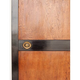 堅木 幅広黒枠帯戸 4枚1組　B1027Y 