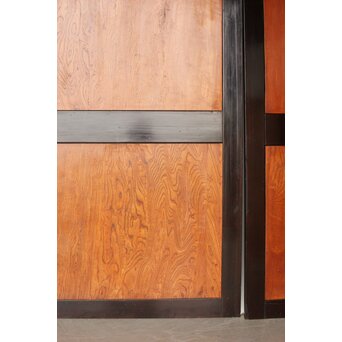 堅木 幅広黒枠帯戸 4枚1組　B1027Y 