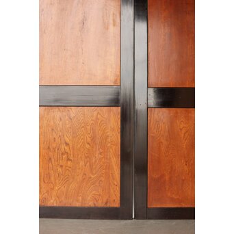 堅木 幅広黒枠帯戸 4枚1組　B1027Y 