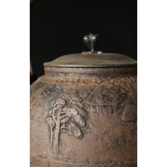 金龍堂造 大国楳翁 胴印 竹林賢人大鉄瓶　M340 