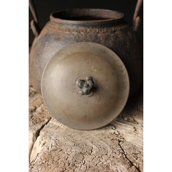 金龍堂造 大国楳翁 胴印 竹林賢人大鉄瓶　M340 