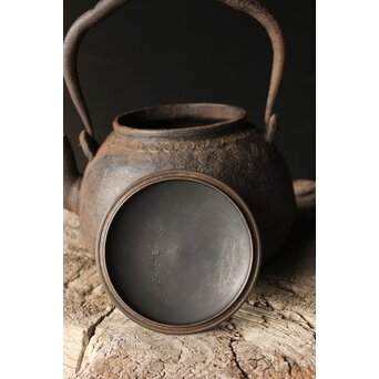 金龍堂造 大国楳翁 胴印 竹林賢人大鉄瓶　M340 