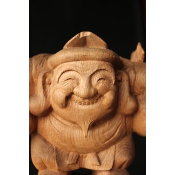 大黒光金 恵比寿大黒木彫 一対　X377 