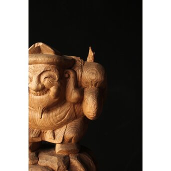 大黒光金 恵比寿大黒木彫 一対　X377 