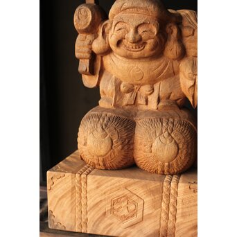 大黒光金 恵比寿大黒木彫 一対　X377 