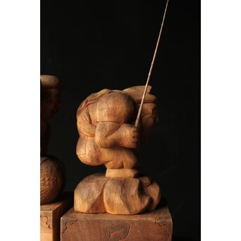 大黒光金 恵比寿大黒木彫 一対　X377 