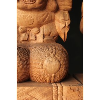 大黒光金 恵比寿大黒木彫 一対　X377 