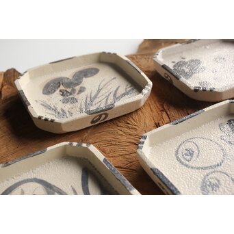 粛粲寶/しゅくさんぽう 志野 四季銘々皿 4枚　P361 