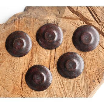 三代 本間琢斎 斑柴銅 越佐 五十傑當選記念 茶托　M341 