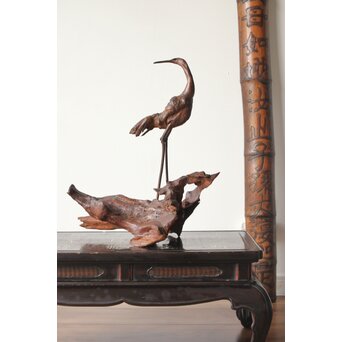 自然木 天然木 鳥 置物　X379