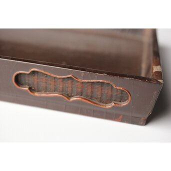 唐物 清早期 大漆竹編香盆　Q316 