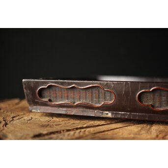 唐物 清早期 大漆竹編香盆　Q316 