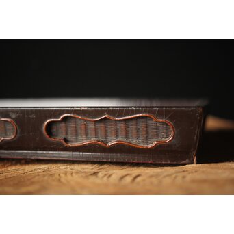 唐物 清早期 大漆竹編香盆　Q316 