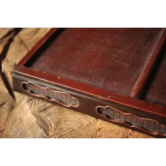 唐物 清早期 大漆竹編香盆　Q316 