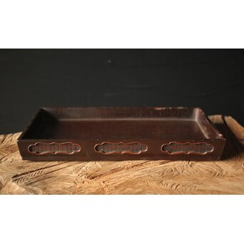 唐物 清早期 大漆竹編香盆　Q316 