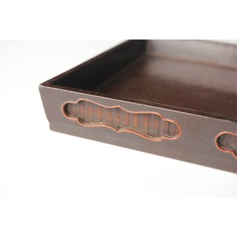 唐物 清早期 大漆竹編香盆　Q316 