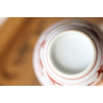 三浦竹泉 赤絵龍紋 煎茶器7点　P363 