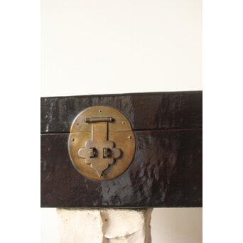 朝鮮工芸 革粧箱/かくしょうばこ　Q317 