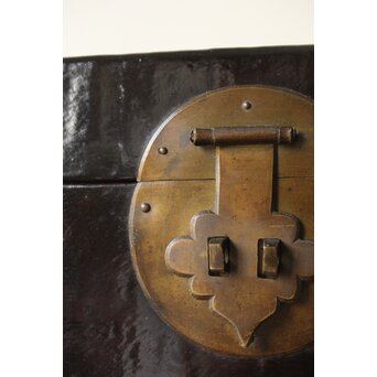 朝鮮工芸 革粧箱/かくしょうばこ　Q317 