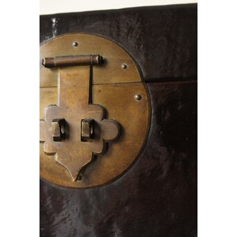 朝鮮工芸 革粧箱/かくしょうばこ　Q317 