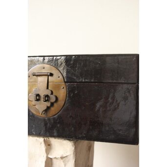 朝鮮工芸 革粧箱/かくしょうばこ　Q317 