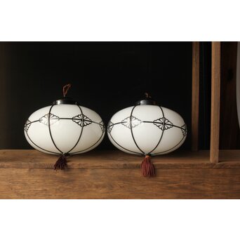 オーバル型菊菱金具電笠 2個1組　A054