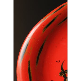 朝鮮美術 楽浪漆器香盆　Q318 