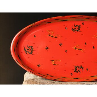 朝鮮美術 楽浪漆器香盆　Q318 