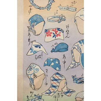伊勢辰/いせ辰 [いろいろの手拭いかぶり] 木版画　Z351 