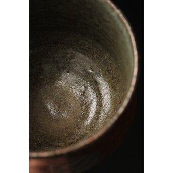 清水六兵衛 菊桐紋 絵唐津茶碗  藪内節庵敷箱  　P368 